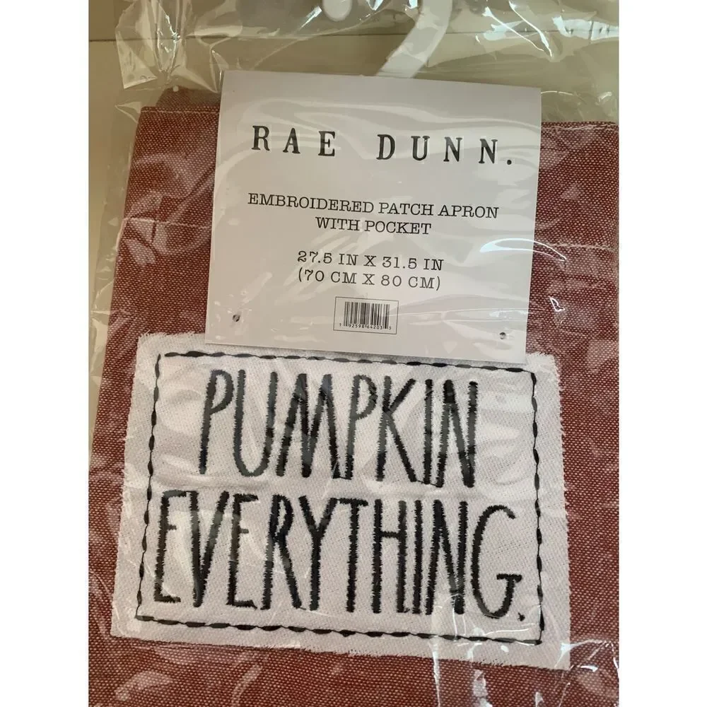 Rae Dunn PUMPKIN EVERYTHING Apron & Set of 2 Mini Oven Mitts